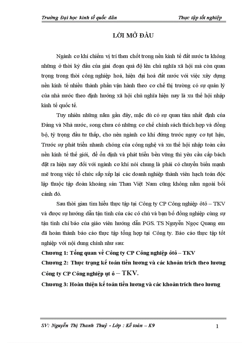 image for page Hoàn thiện kế toán tiền lương và các khoản trích theo lương tại Công ty CP Công nghiệp ôt ô TKV