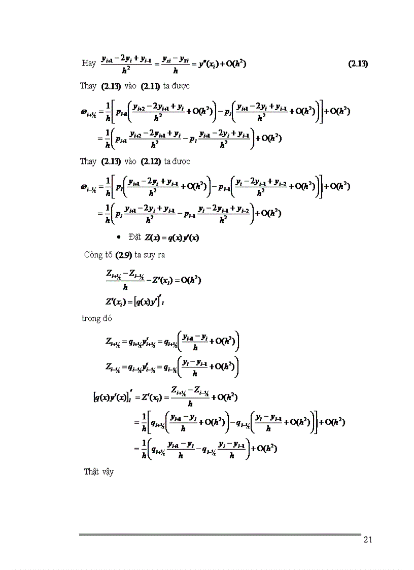 image for page Phương pháp sai phân giải gần đúng phương trình vi phân tuyến tính 1