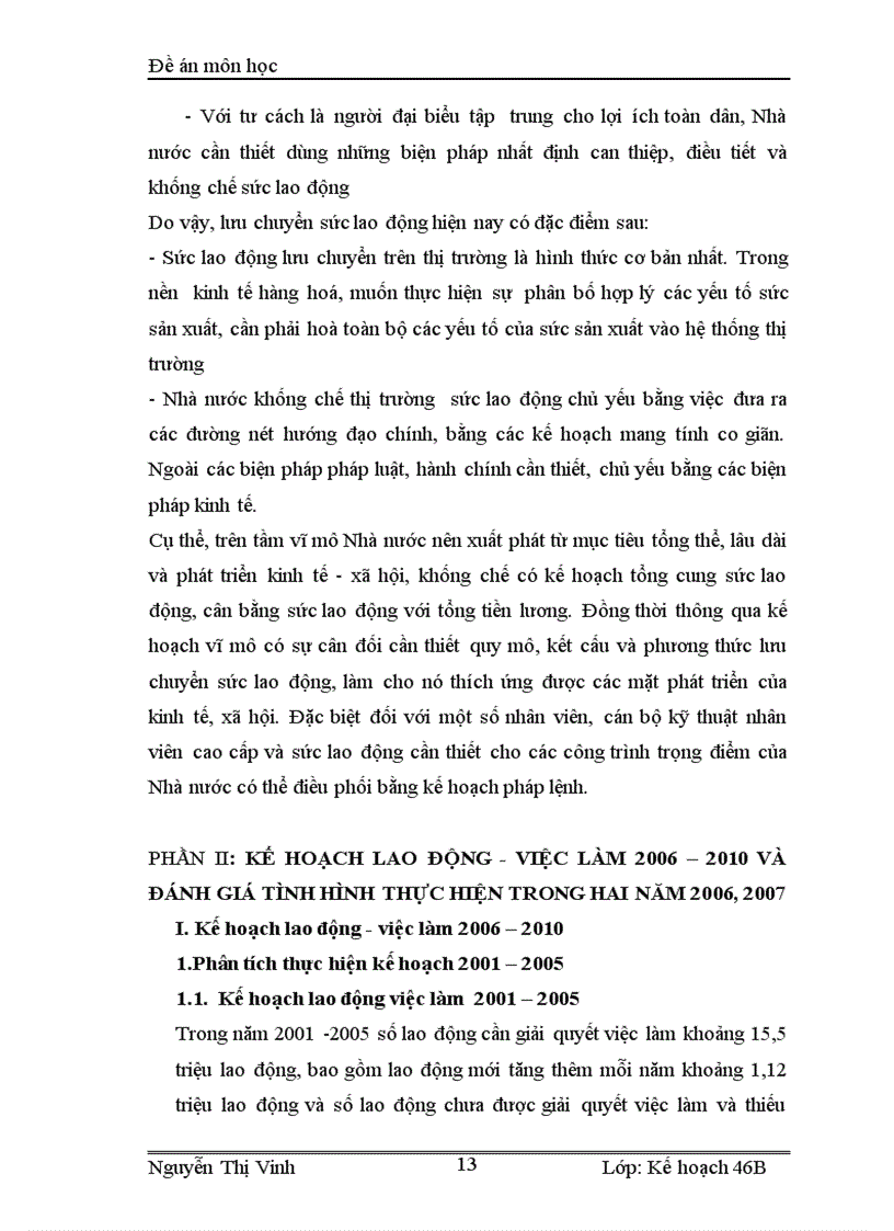 image for page Kế hoạch lao động việc làm thời kỳ 2006 2010 và các giải pháp thực hiện 1