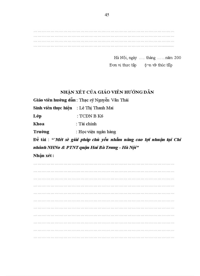 image for page Một số giải pháp chủ yếu nhằm nâng cao lợi nhuận tại Chi nhánh NHNo PTNT quận Hai Bà Trưng Hà Nội 1