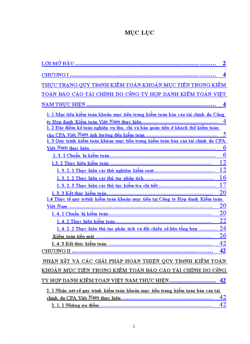 image for page Quy trình kiểm toán khoản mục tiền trong kiểm toán báo cáo tài chính do Công ty Hợp danh Kiểm toán Việt Nam thực hiện