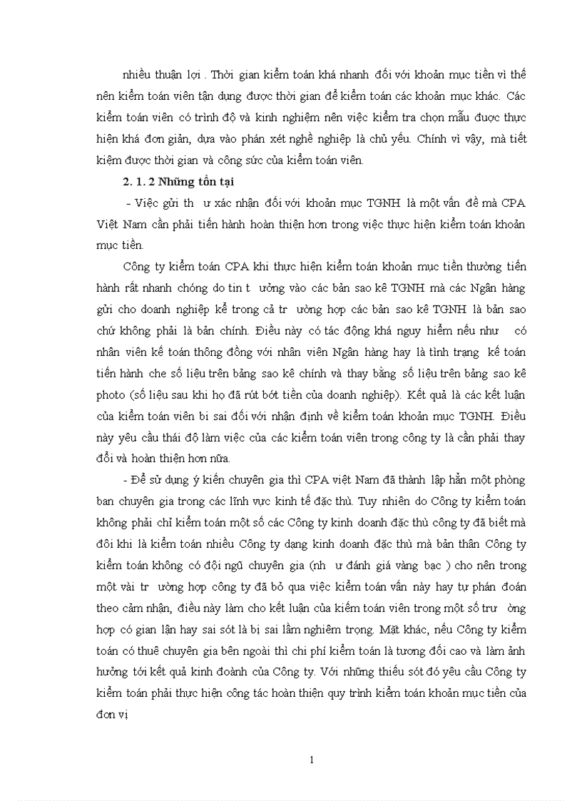 image for page Quy trình kiểm toán khoản mục tiền trong kiểm toán báo cáo tài chính do Công ty Hợp danh Kiểm toán Việt Nam thực hiện