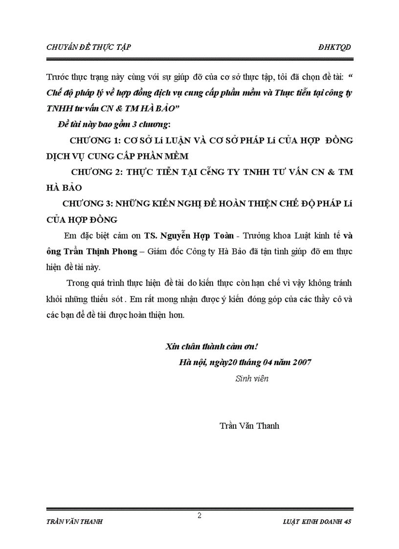 image for page Chế độ pháp lý về hợp đồng dịch vụ cung cấp phần mềm và Thực tiễn tại công ty TNHH tư vấn CN TM HÀ BẢO