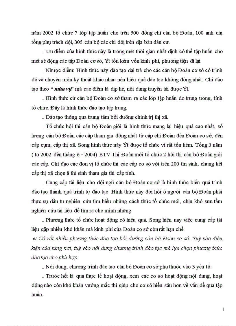 image for page Thực trạng và giải pháp nhằm nâng cao chất lượng đào tạo và bồi dưỡng cán bộ đoàn cơ sở 1