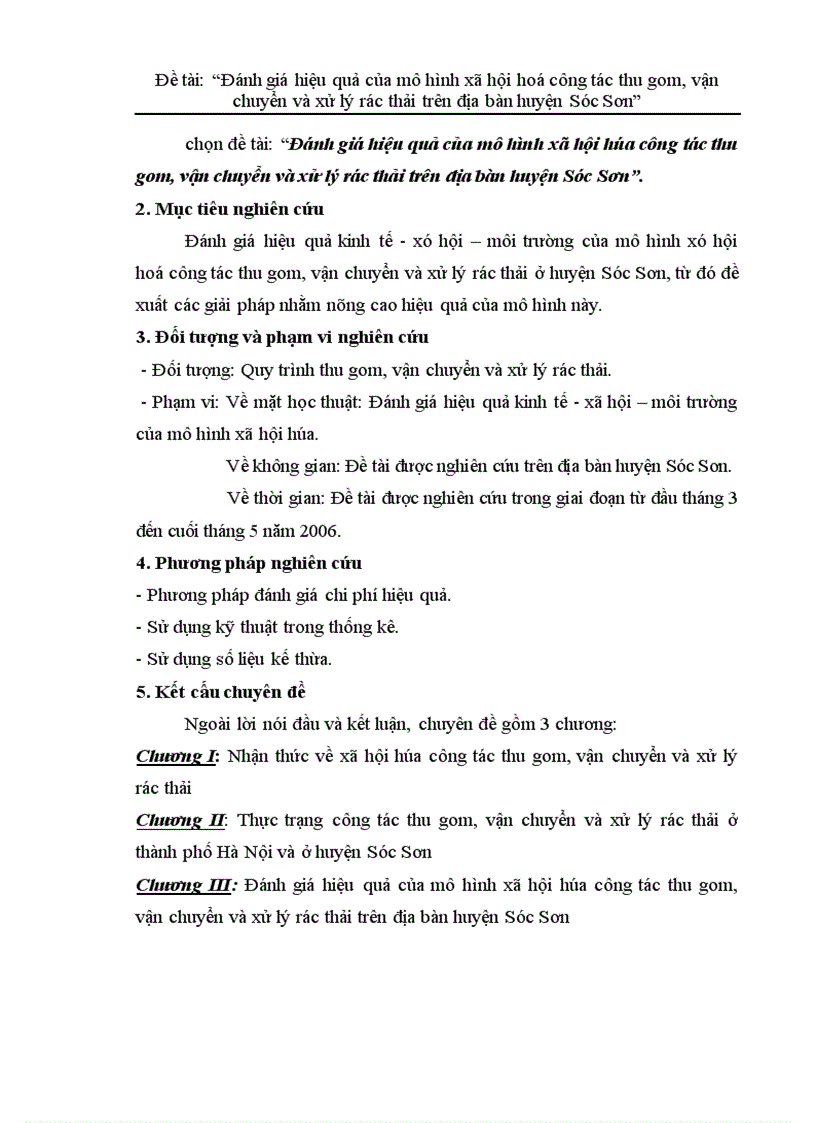 image for page Đánh giá hiệu quả của mô hình xã hội hoá công tác thu gom vận chuyển và xử lý rác thải trên địa bàn huyện Sóc Sơn