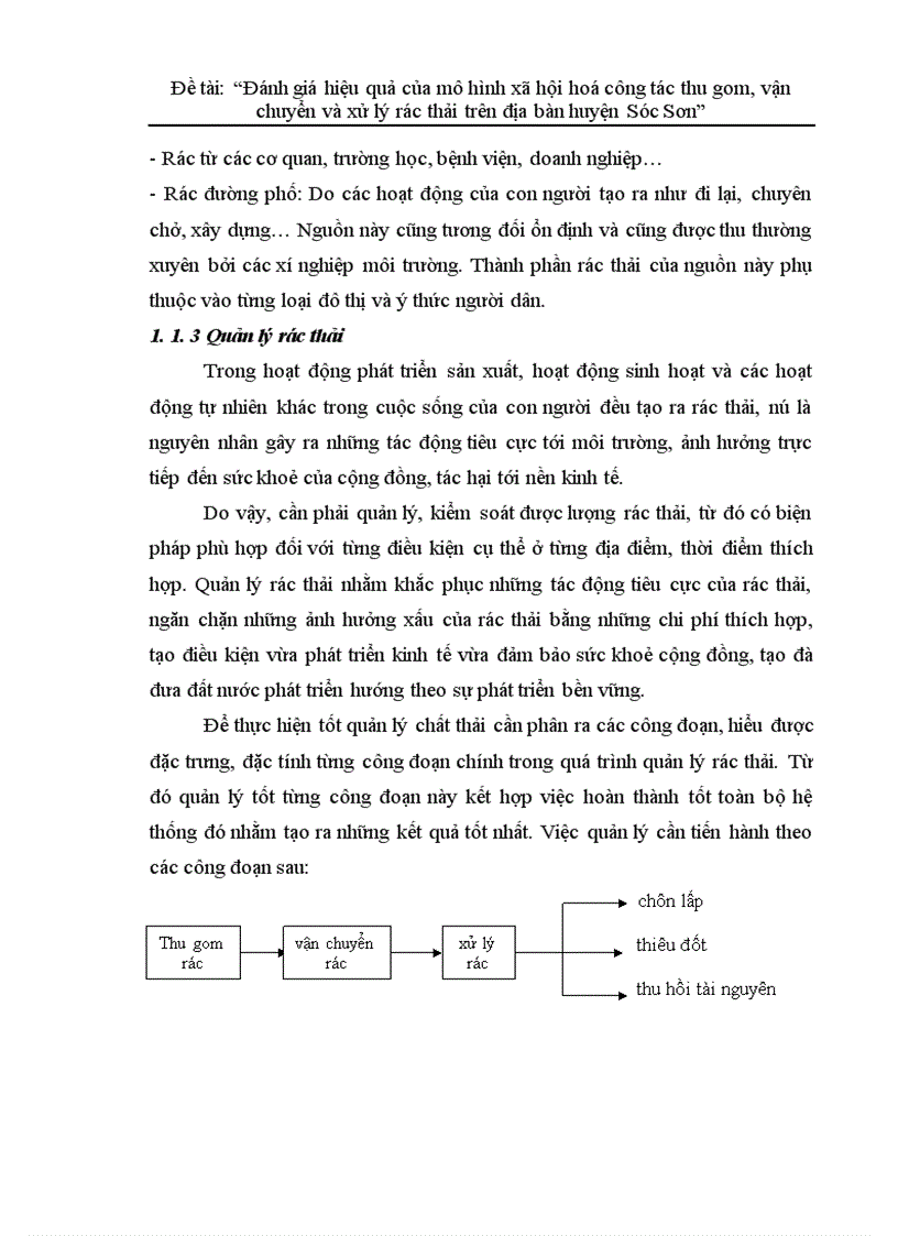 image for page Đánh giá hiệu quả của mô hình xã hội hoá công tác thu gom vận chuyển và xử lý rác thải trên địa bàn huyện Sóc Sơn