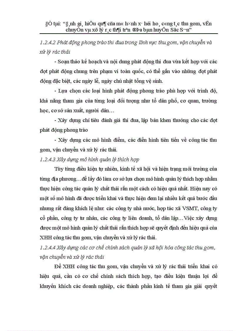 image for page Đánh giá hiệu quả của mô hình xã hội hoá công tác thu gom vận chuyển và xử lý rác thải trên địa bàn huyện Sóc Sơn