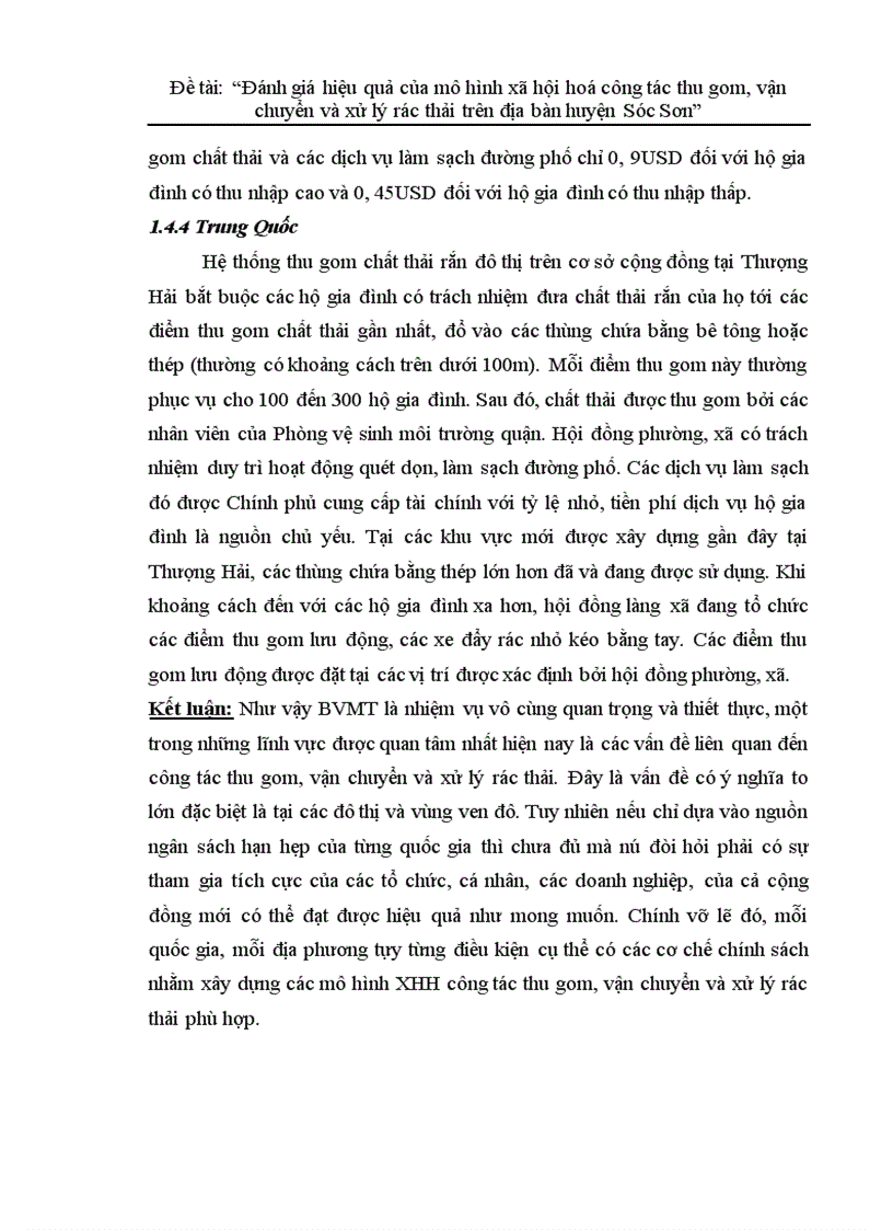 image for page Đánh giá hiệu quả của mô hình xã hội hoá công tác thu gom vận chuyển và xử lý rác thải trên địa bàn huyện Sóc Sơn