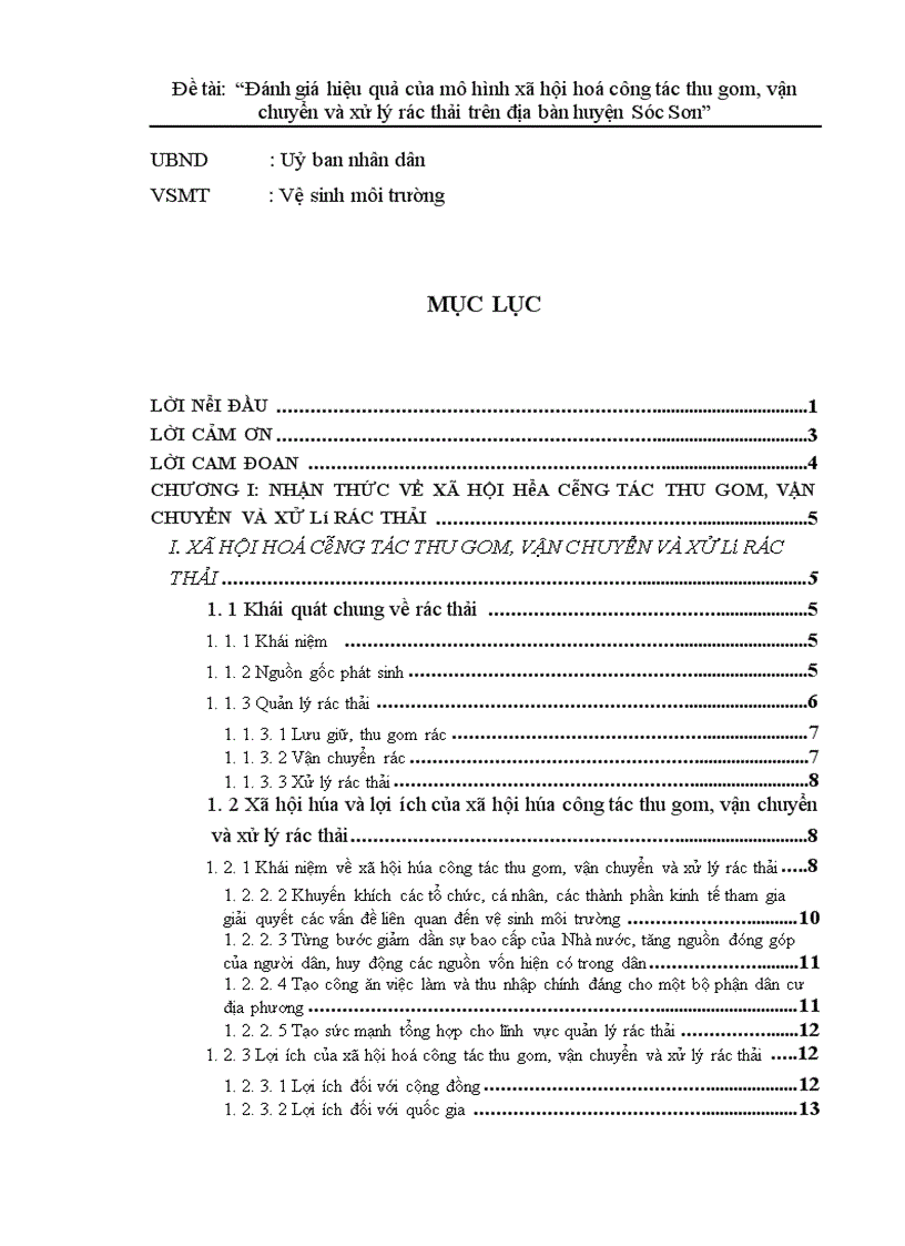image for page Đánh giá hiệu quả của mô hình xã hội hoá công tác thu gom vận chuyển và xử lý rác thải trên địa bàn huyện Sóc Sơn