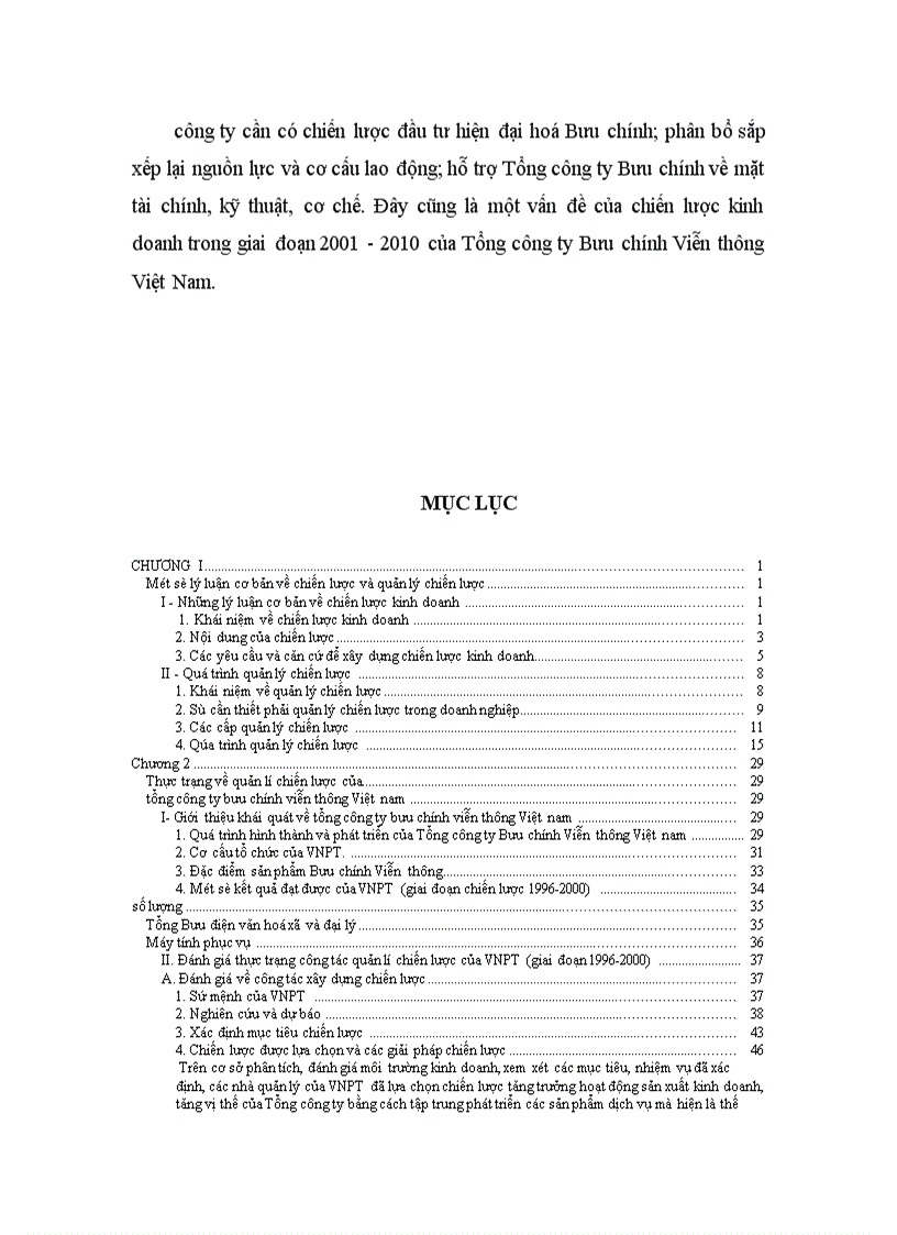 image for page Một số giải pháp hoàn thiện công tác quản lý chiến lược của Tổng công ty Bưu chính viễn thông Việt Nam 1