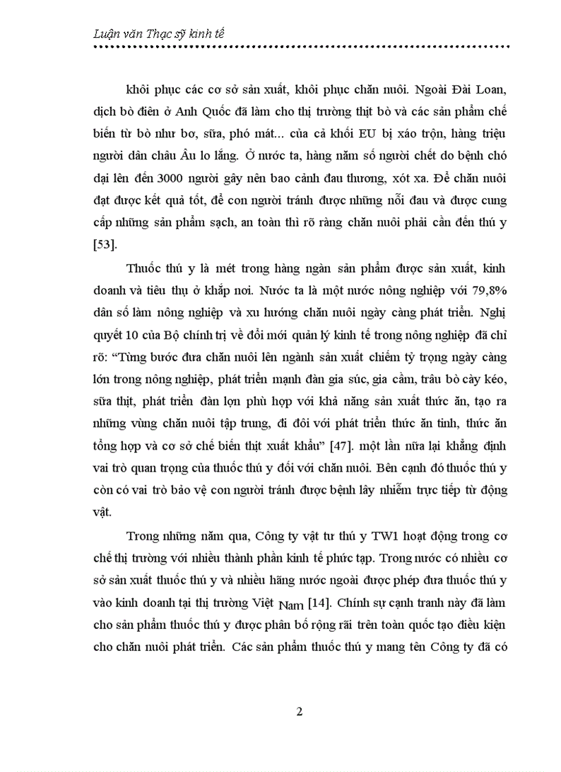 image for page Thực trạng và giải pháp đẩy mạnh sản xuất và tiêu thụ thuốc thú y của Công ty cổ phần thuốc thú y Trung ương I 1