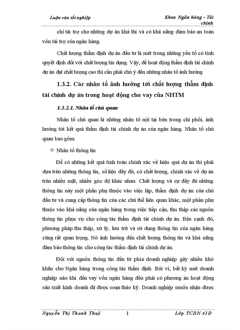 image for page Nâng cao chất lượng thẩm định tài chính dự án trong hoạt động cho vay tại Ngân Hàng Ngoại Thương Việt Nam 1