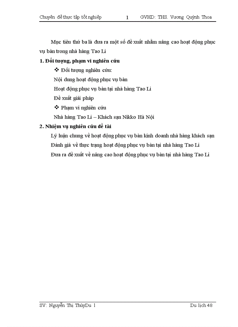 image for page Thực trạng hoạt động phục vụ bàn tại nhà hàng Tao Li