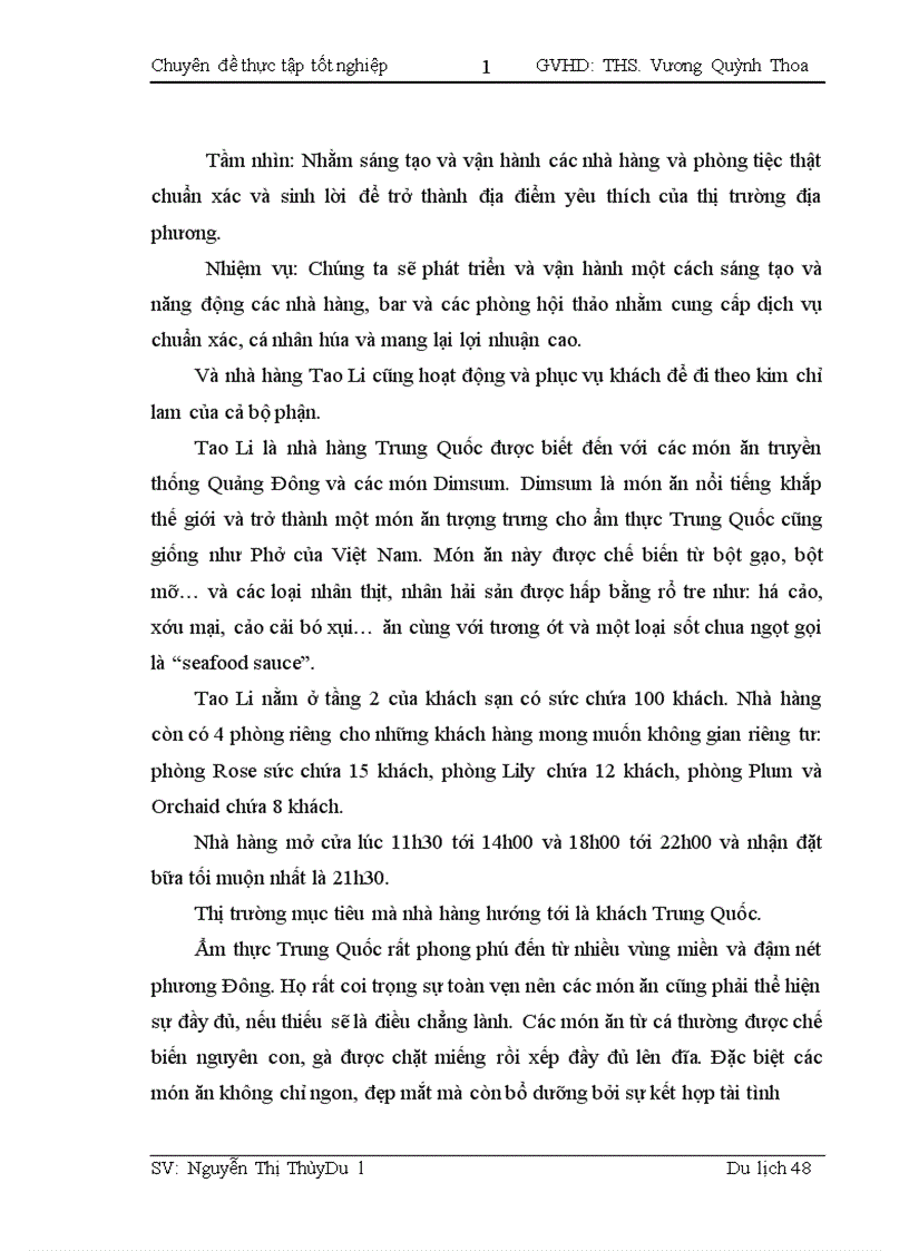 image for page Thực trạng hoạt động phục vụ bàn tại nhà hàng Tao Li