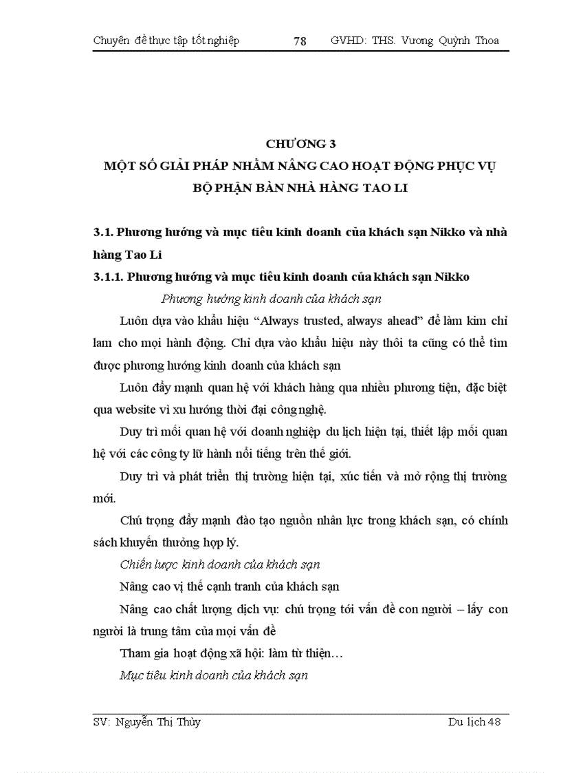 image for page Thực trạng hoạt động phục vụ bàn tại nhà hàng Tao Li