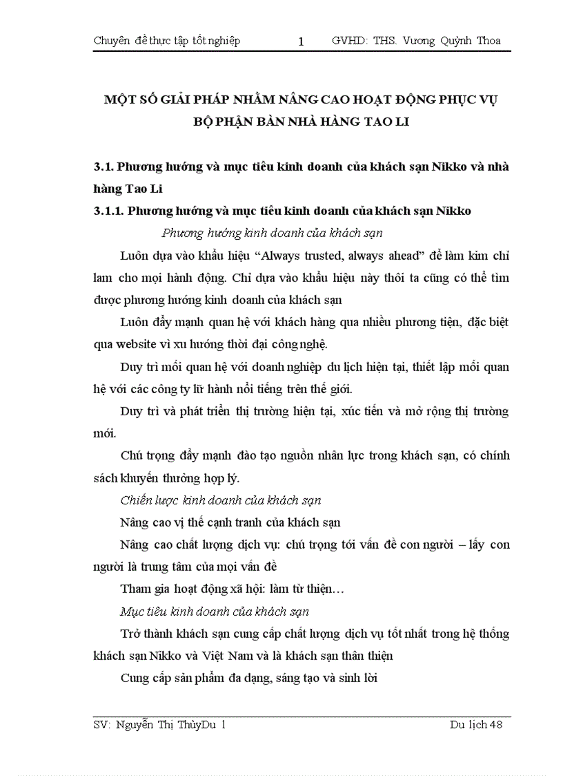 image for page Thực trạng hoạt động phục vụ bàn tại nhà hàng Tao Li