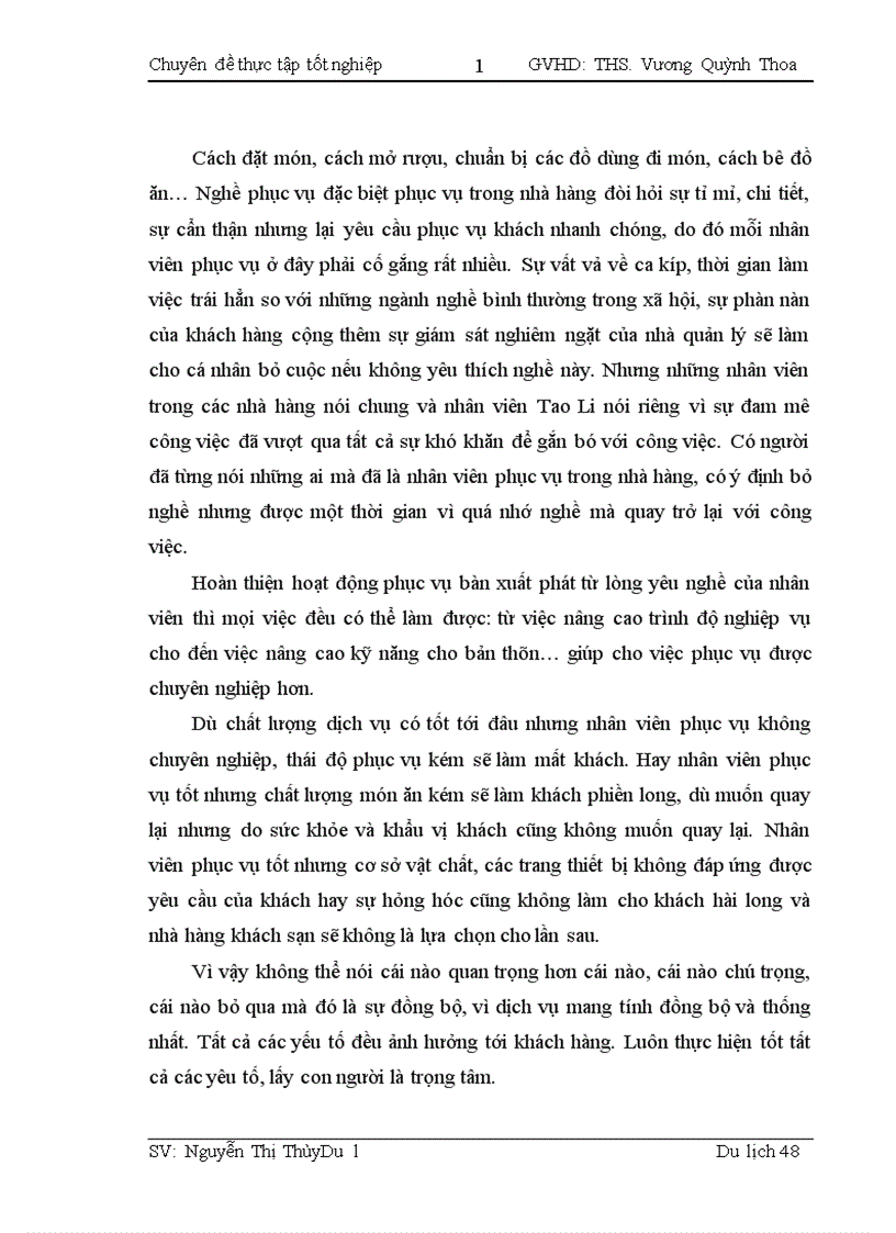 image for page Thực trạng hoạt động phục vụ bàn tại nhà hàng Tao Li