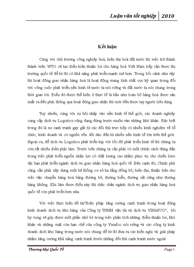 image for page Biện pháp tăng cường cạnh tranh trong kinh doanh dịch vụ kho hàng của Công ty TNHH vận tải và dịch vụ Vinafco