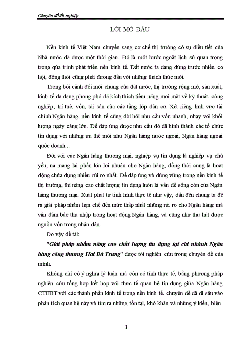 image for page Giải pháp nhằm nâng cao chất lượng tín dụng tại chi nhánh Ngân hàng công thương Hai Bà Trưng