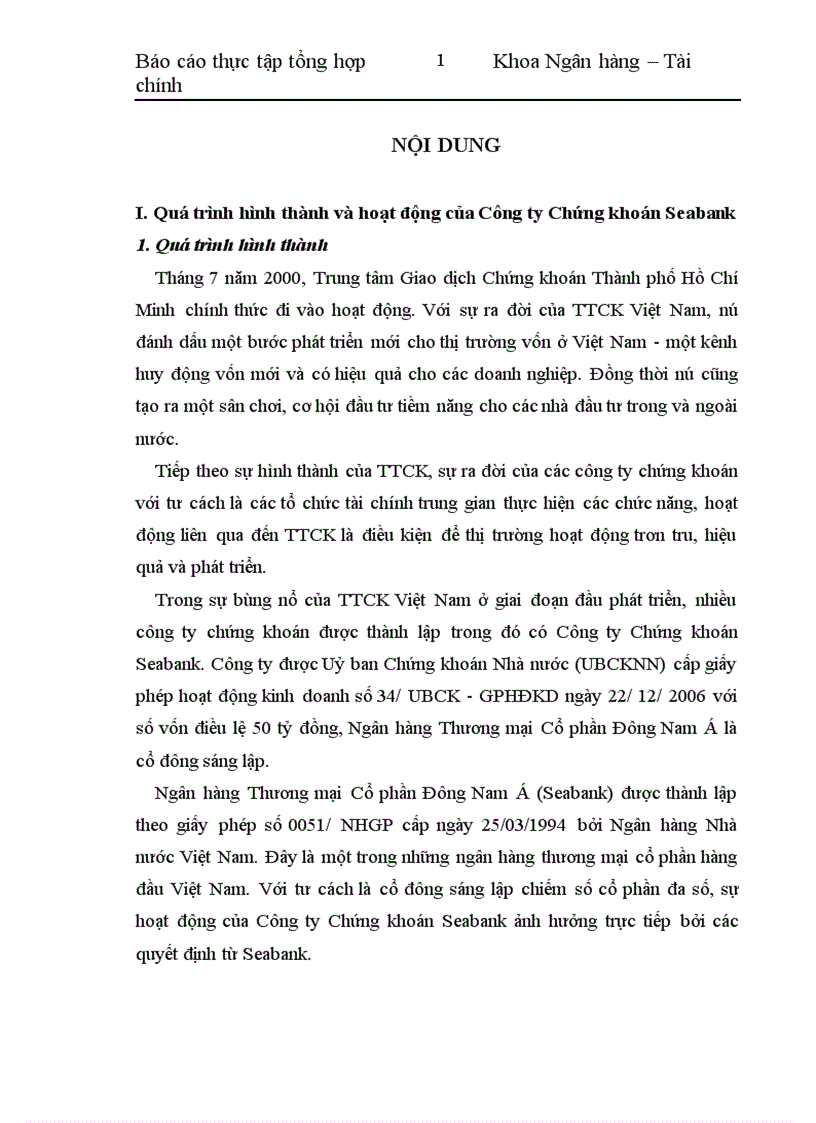 phát triển các hoạt động của Công ty Chứng khoán Seabank