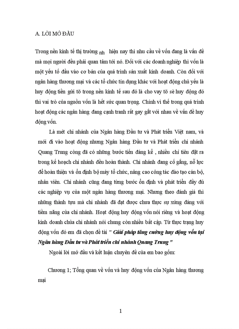 image for page Giải pháp tăng cường huy động vốn tại Ngân hàng Đầu tư và Phát triển chi nhánh Quang Trung 1