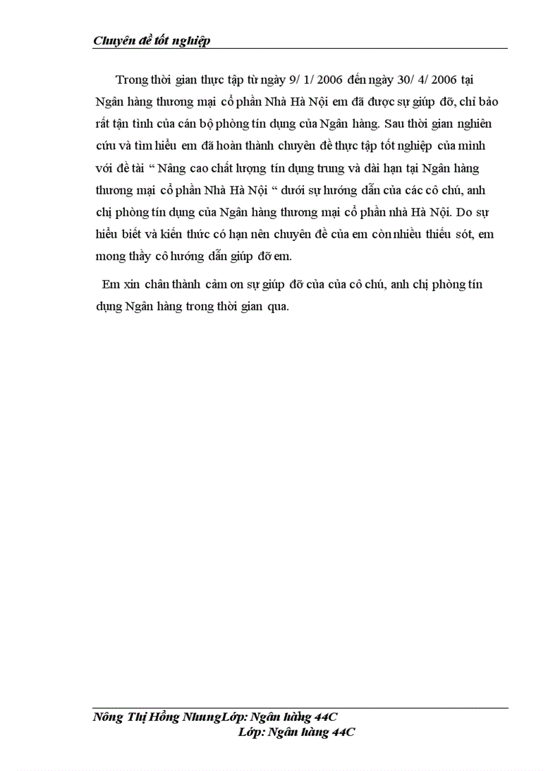 image for page Nâng cao chất lượng tín dụng trung và dài hạn tại Ngân hàng thương mại cổ phần Nhà Hà Nội 1