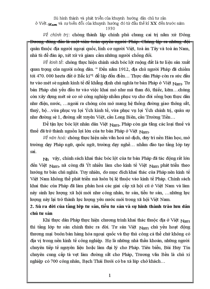 image for page Sự hình thành và phát triển của khuynh hướng dân chủ tư sản ở Việt Nam và sự biến đổi của khuynh hướng đó từ đầu thế kỉ XX đến trước năm 1930