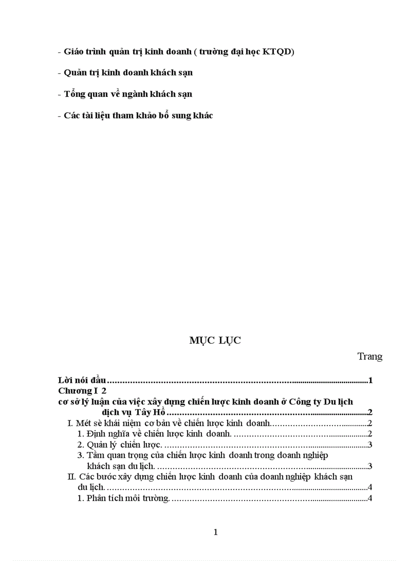 image for page Một số kiến nghị nhằm hoàn thiện chiến lược kinh doanh của Công ty Du lịch dịch vụ Tây Hồ