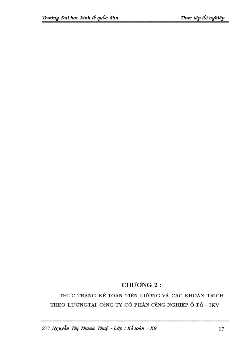 image for page Thực trạng kế toán tiền lương và các khoản trích theo lương Công ty CP Công nghiệp ôt ô TKV