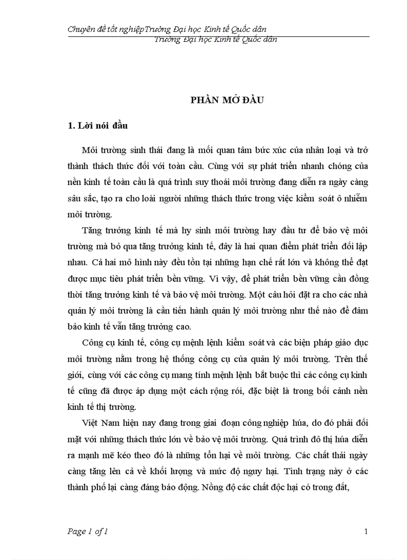 image for page Thực trạng và giải pháp nâng cao hiệu quả áp dụng công cụ kinh tế trong quản lý môi trường trên địa bàn tha 1