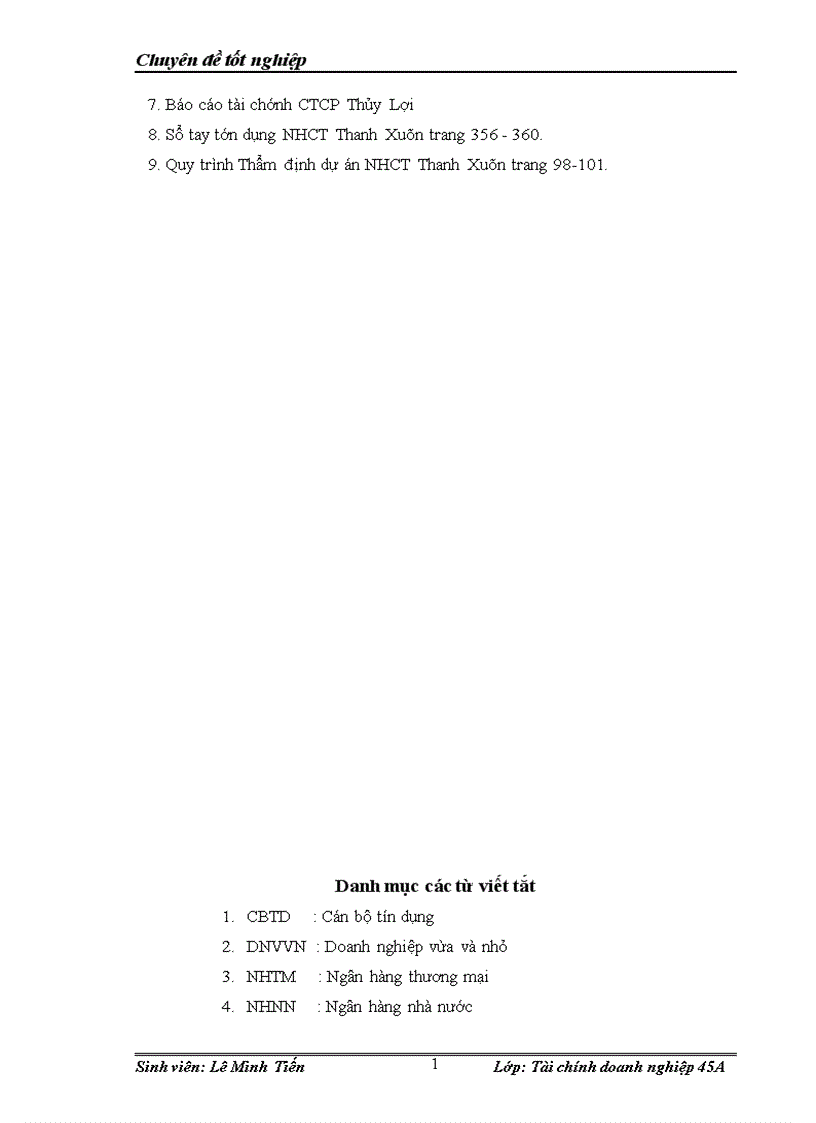 image for page Thẩm định tài chính dự án trong cho vay đối với các doanh nghiệp vừa và nhỏ tai Ngân hàng InComBank Thanh Xuân