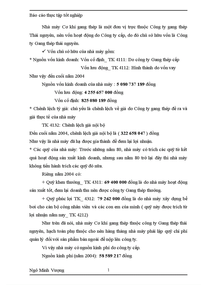 image for page Tình hình chung về công tác kế toán của NM CKGT 1