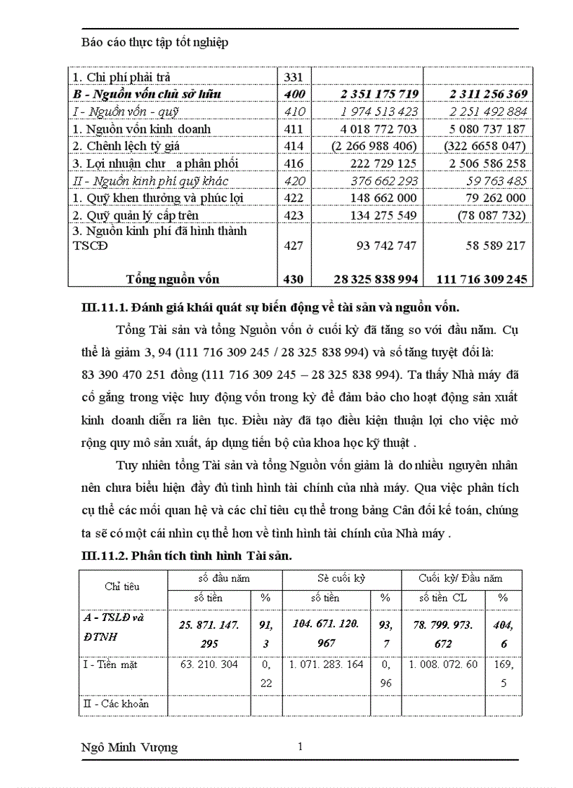 image for page Tình hình chung về công tác kế toán của NM CKGT 1