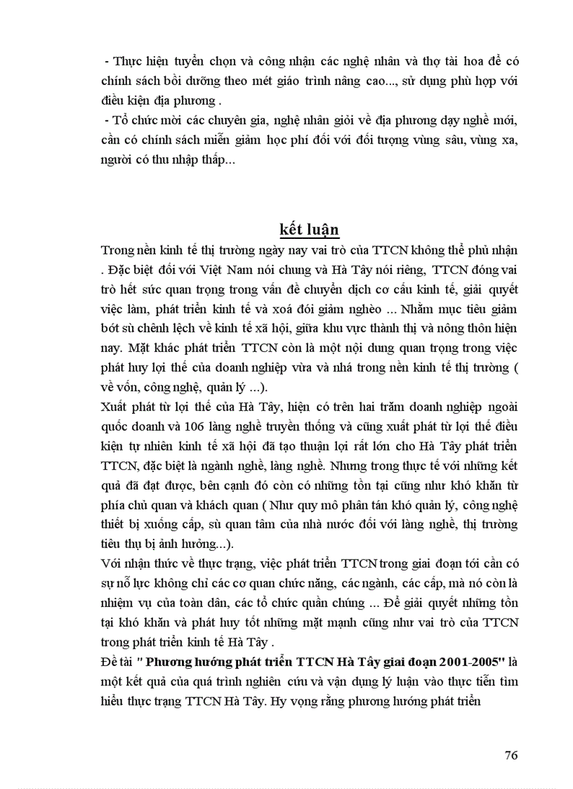 image for page Phương hướng phát triển tiểu thủ công nghiệp TTCN Tỉnh Hà Tây trong giai đoạn 2001 2005