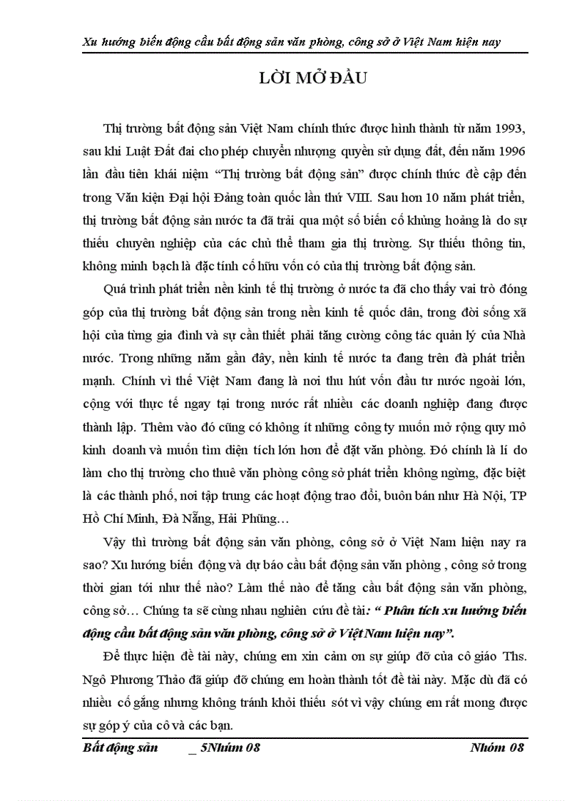 image for page Phân tích xu hướng biến động cầu bất động sản văn phòng công sở ở Việt Nam hiện nay 1