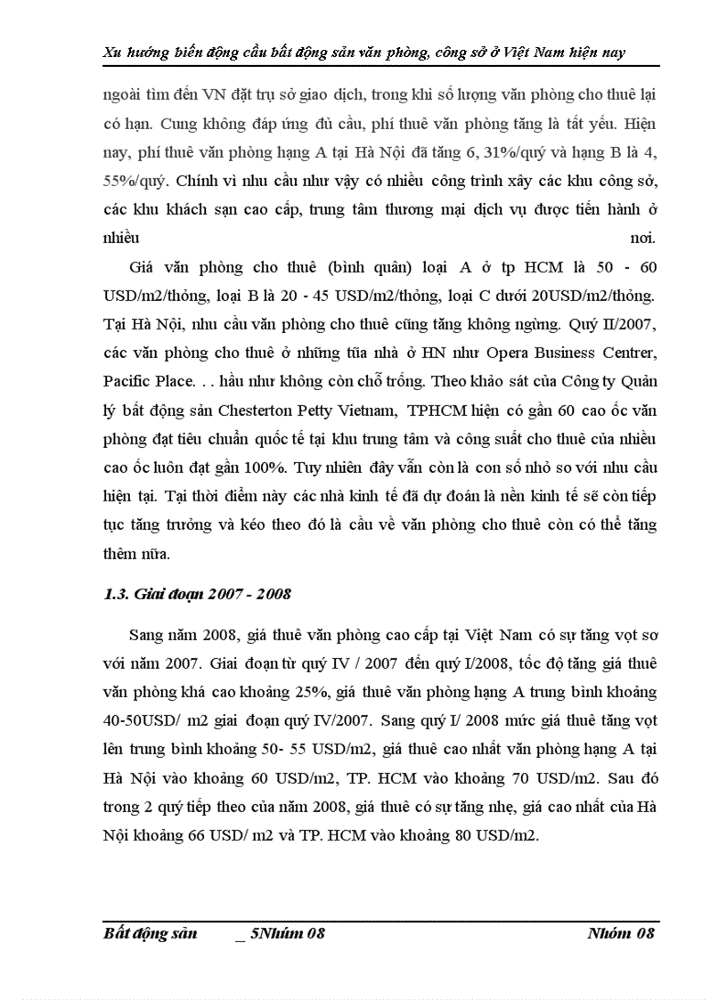 image for page Phân tích xu hướng biến động cầu bất động sản văn phòng công sở ở Việt Nam hiện nay 1