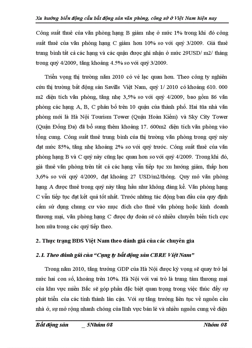 image for page Phân tích xu hướng biến động cầu bất động sản văn phòng công sở ở Việt Nam hiện nay 1