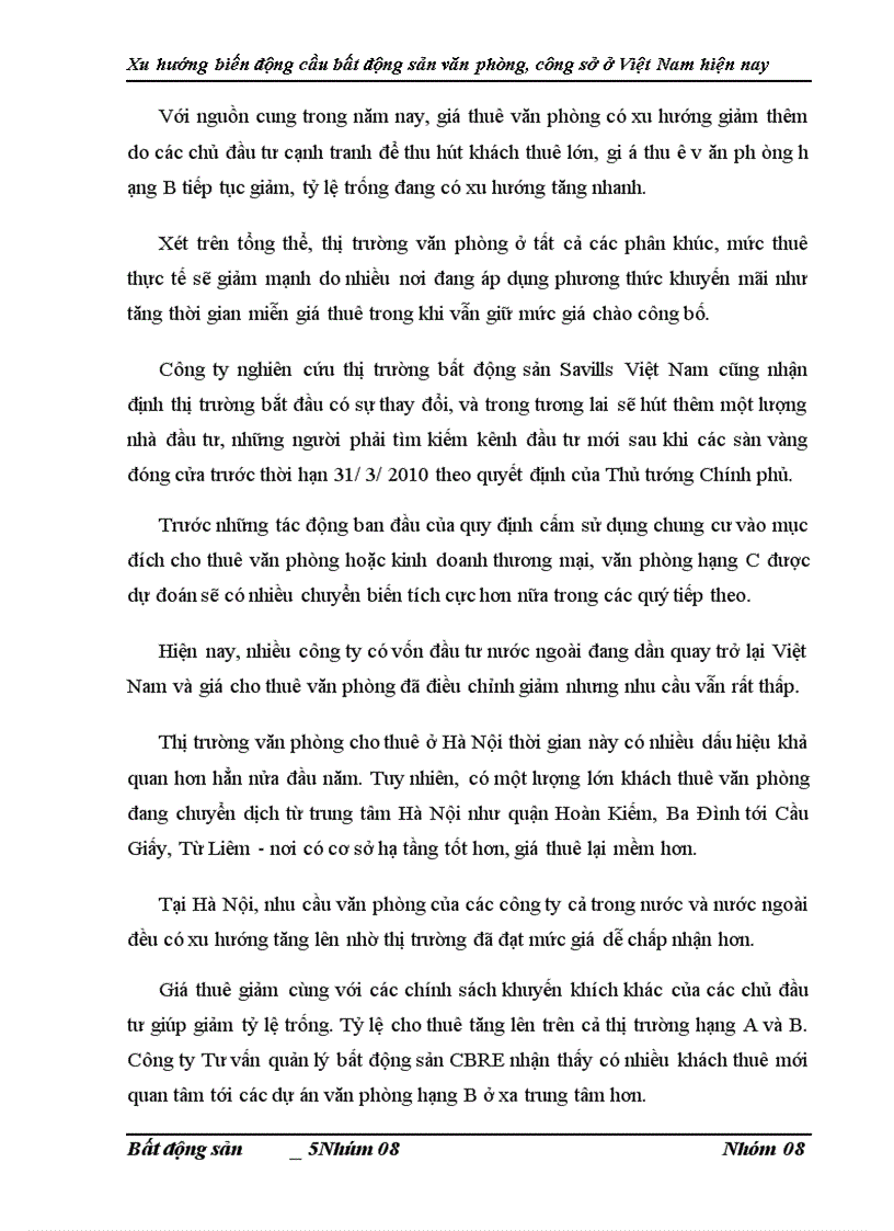 image for page Phân tích xu hướng biến động cầu bất động sản văn phòng công sở ở Việt Nam hiện nay 1