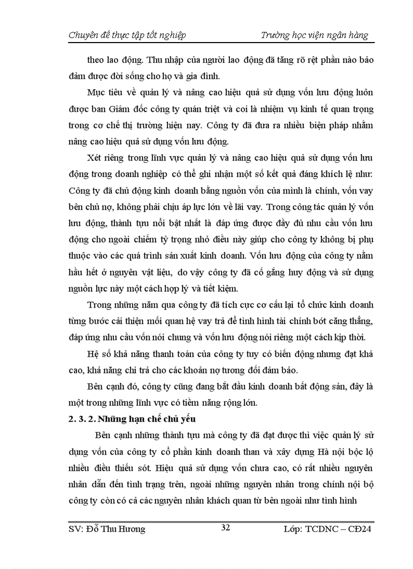 image for page Vốn lưu động và giải pháp nâng cao hiệu quả sử dụng vốn lưu động tại công ty Cổ Phần kinh doanh than và xây dựng Hà Nội