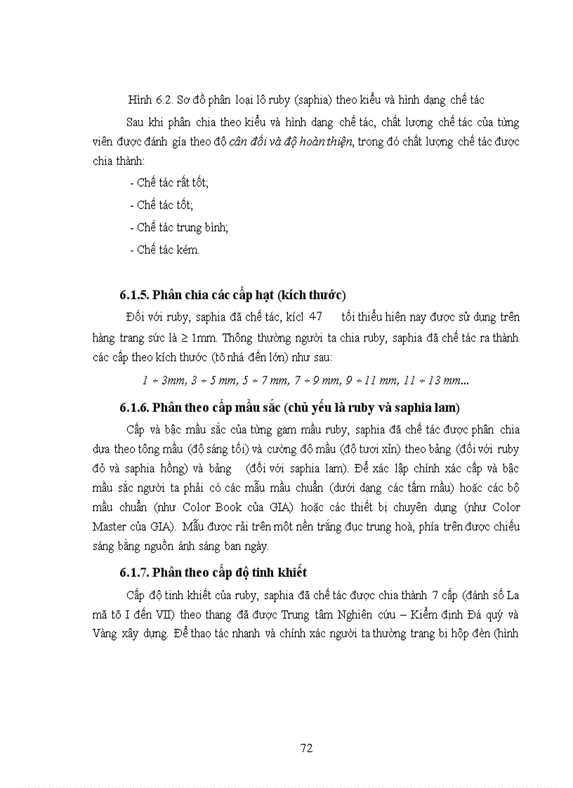 image for page Một số đặc điểm chất lượng và hệ thống phân loại chất lượng ruby saphia Việt Nam