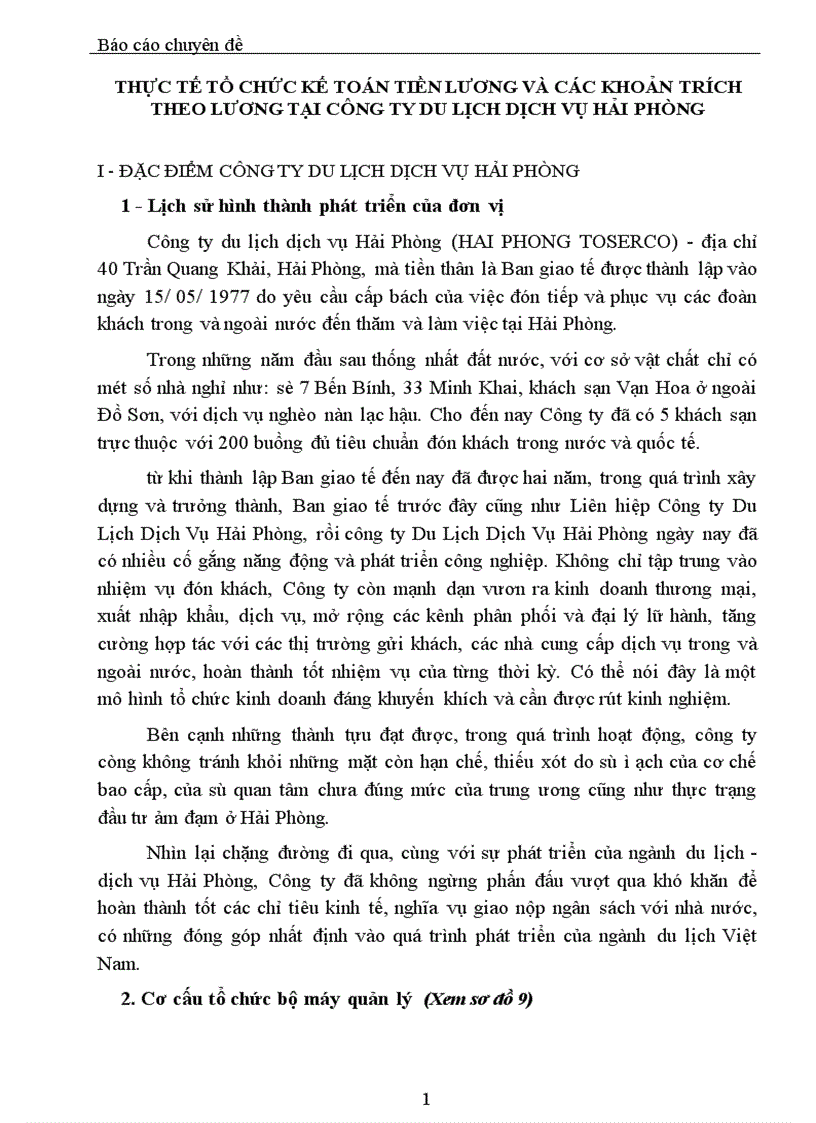 image for page Tổ chức hạch toán lao động tiền lương và các khoản trích theo lương ở Công ty Du lịch Dịch vụ Hải phòng 1