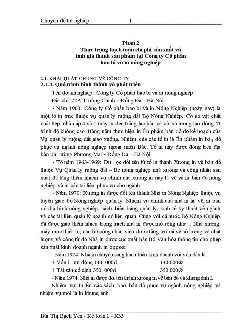 image for page Hoàn thiện hạch toán chi phí sản xuất và tính giá thành sản phẩm tại Công ty Cổ phần bao bì và in nông nghiệp 1