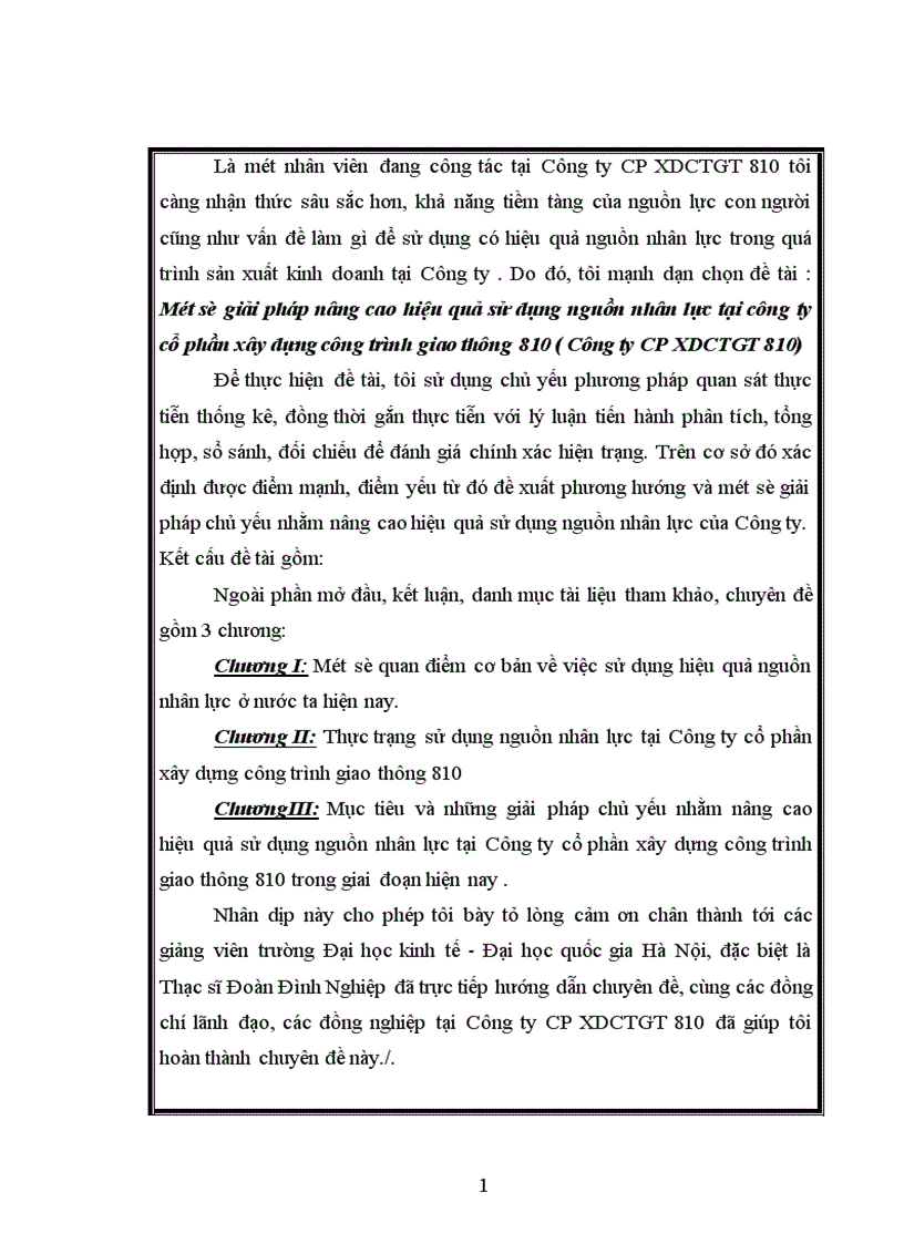 image for page Một số giải pháp nâng cao hiệu quả sử dụng nguồn nhân lực tại công ty cổ phần xây dựng công trình giao thông 810 công ty CP XDCTGT 810 1