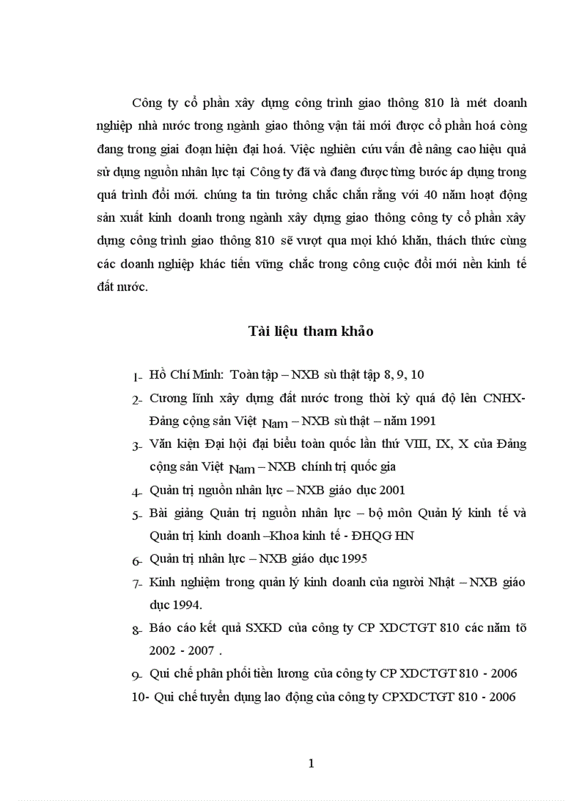 image for page Một số giải pháp nâng cao hiệu quả sử dụng nguồn nhân lực tại công ty cổ phần xây dựng công trình giao thông 810 công ty CP XDCTGT 810 1