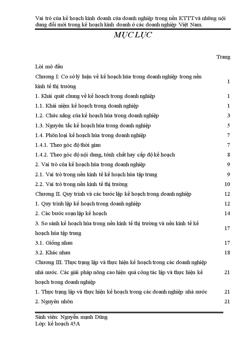 image for page Vai trò của kế hoạch kinh doanh của doanh nghiệp trong nền KTTT và những nội dung đổi mới trong kế hoạch kinh doanh ở các doanh nghiệp Việt Nam 1