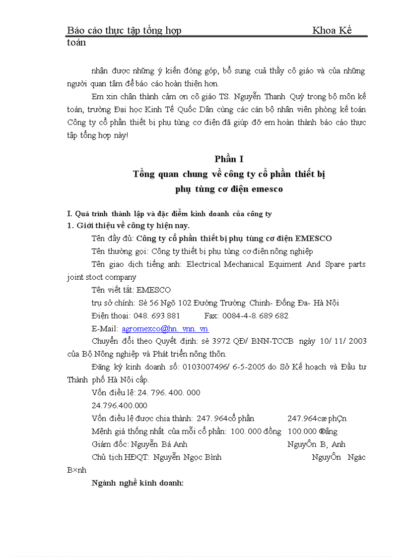image for page Tổ chức bộ máy kế toán và đánh giá chung về tình hình Công ty cổ phần thiết bị phụ tùng cơ điện