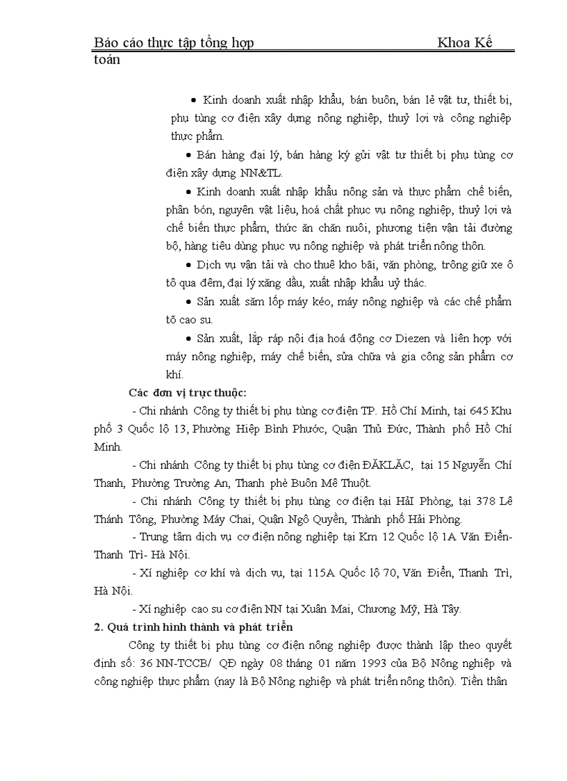 image for page Tổ chức bộ máy kế toán và đánh giá chung về tình hình Công ty cổ phần thiết bị phụ tùng cơ điện