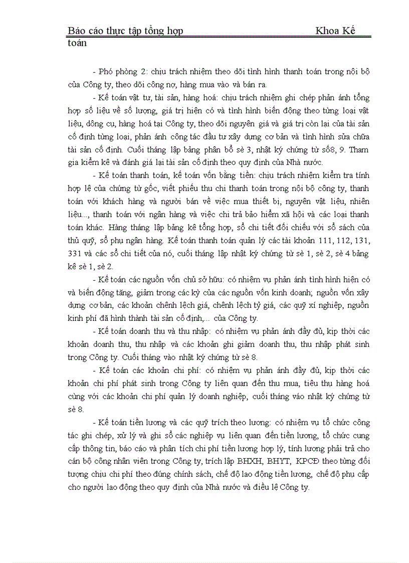 image for page Tổ chức bộ máy kế toán và đánh giá chung về tình hình Công ty cổ phần thiết bị phụ tùng cơ điện