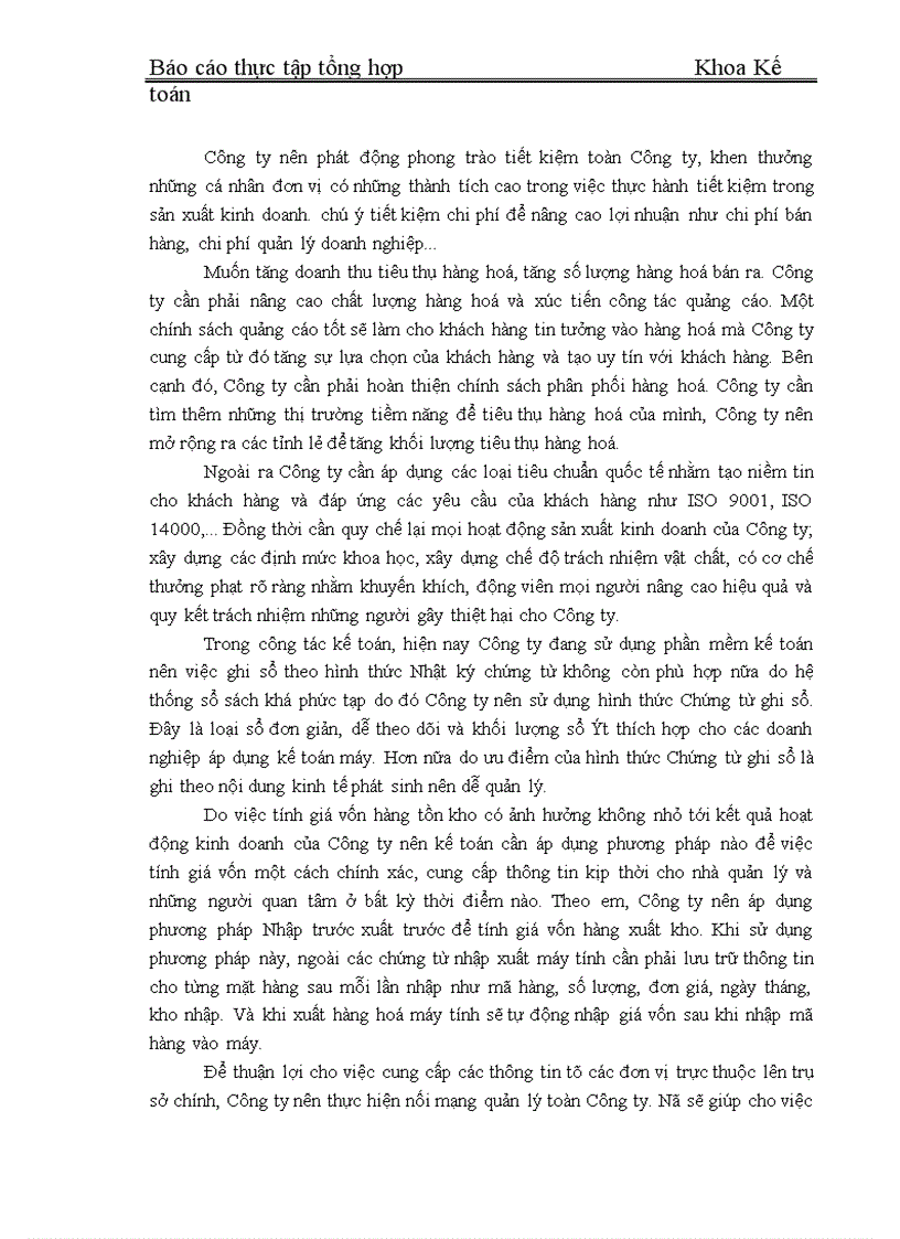 image for page Tổ chức bộ máy kế toán và đánh giá chung về tình hình Công ty cổ phần thiết bị phụ tùng cơ điện