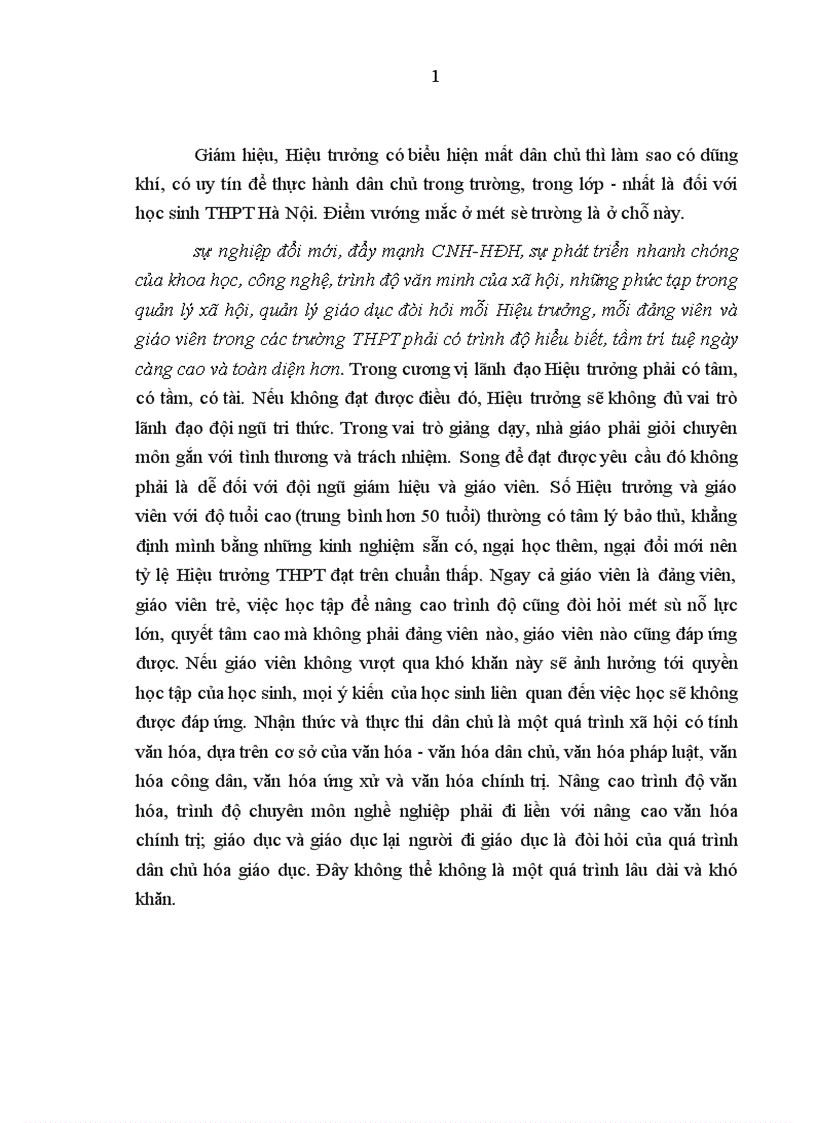 image for page Thực hiện Quy chế dân chủ ở cơ sở trong trường trung học phổ thông trên địa bàn Hà Nội hiện nay Thực trạng và giải pháp